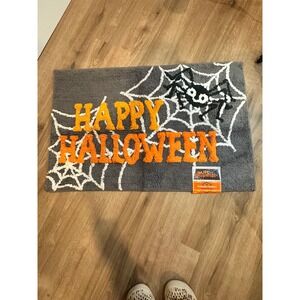 The Midnight Market Spiderweb Rug 20x30 Grey Happy Halloween Spooky Decor NWT